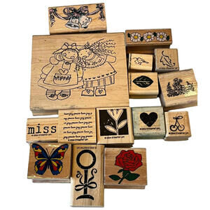 Rubber Stamps Craft 15 pcs Misc Styles and Brands